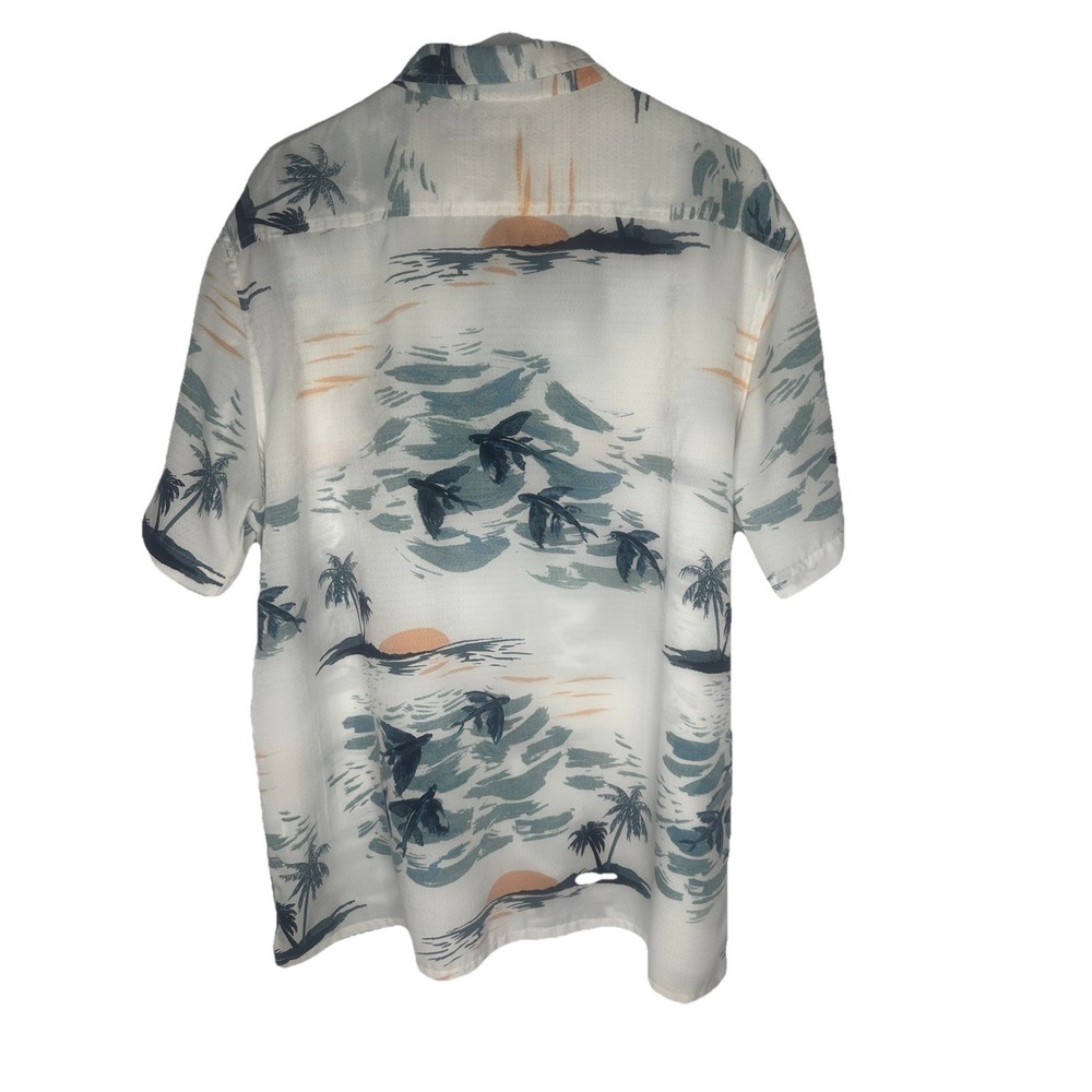 Croft and Barrow mens XL easy care polyester Hawaiian shirt  Stingrays - Picture 7 of 12
